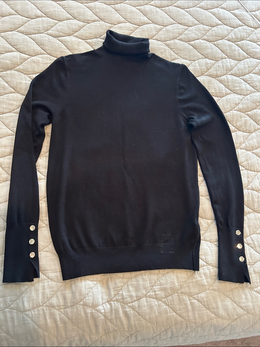Zara Black Viscose/ Nylon Turtleneck Long Sleeve Sweater
